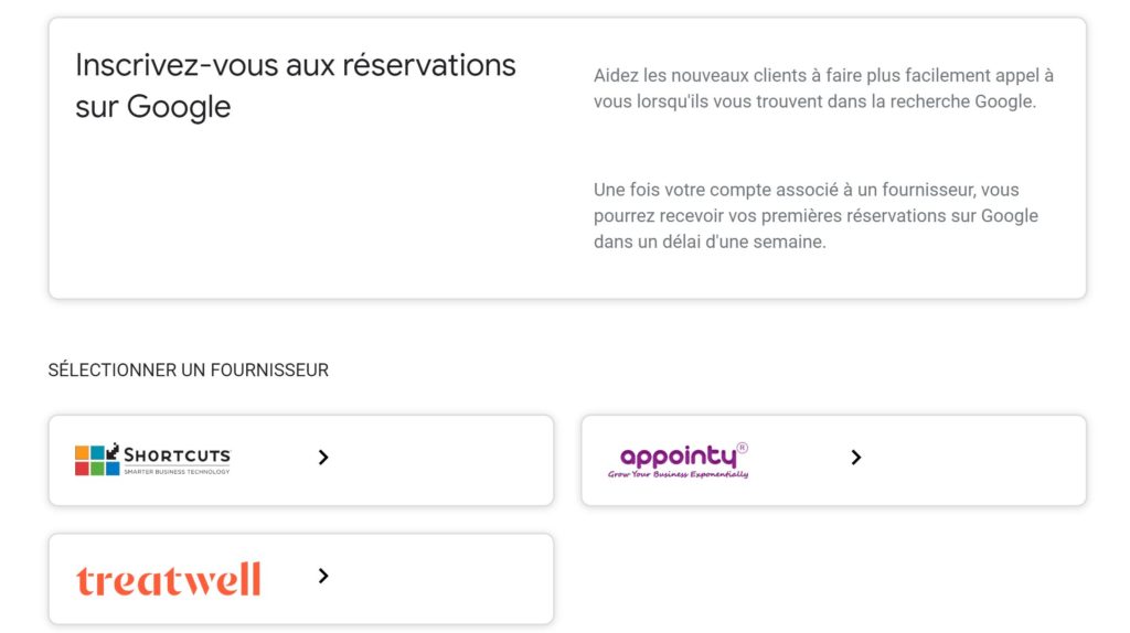 réservations google my business